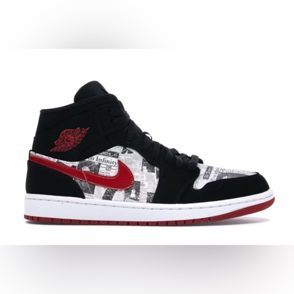 Nike Air Jordan 1 Mid SE Newspaper Air Times Rare Size 7 Youth (8.5 Women’s)